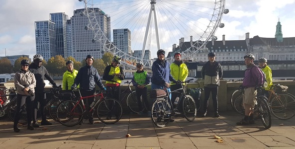 At the Embankment opposite the London Eye